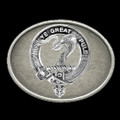 Mercer Clan Badge Oval Antiqued Mens Sterling Silver Belt Buckle