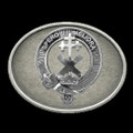Moffat Clan Badge Oval Antiqued Mens Sterling Silver Belt Buckle