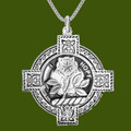Learmonth Clan Badge Celtic Cross Stylish Pewter Clan Crest Pendant