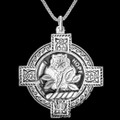 Learmonth Clan Badge Celtic Cross Sterling Silver Clan Crest Pendant