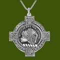 Stuart Clan Badge Celtic Cross Stylish Pewter Clan Crest Pendant