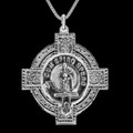 MacLennan Clan Badge Celtic Cross Sterling Silver Clan Crest Pendant