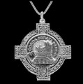 Lockhart Clan Badge Celtic Cross Sterling Silver Clan Crest Pendant