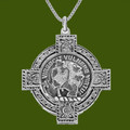 Burnett Clan Badge Celtic Cross Stylish Pewter Clan Crest Pendant