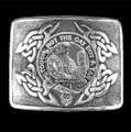 MacBain Clan Badge Interlace Mens Sterling Silver Kilt Belt Buckle