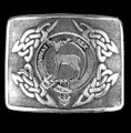 MacCorquodale Clan Badge Interlace Mens Sterling Silver Kilt Belt Buckle