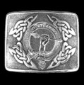 MacCulloch Clan Badge Interlace Mens Sterling Silver Kilt Belt Buckle