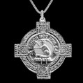 MacGillivray Clan Badge Celtic Cross Sterling Silver Clan Crest Pendant