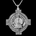 Morrison Clan Badge Celtic Cross Sterling Silver Clan Crest Pendant