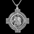 MacPherson Clan Badge Celtic Cross Sterling Silver Clan Crest Pendant