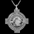 Wallace Clan Badge Celtic Cross Sterling Silver Clan Crest Pendant