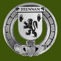 Brennan Irish Coat Of Arms Claddagh Stylish Pewter Family Crest Badge 