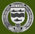 McCabe Irish Coat Of Arms Claddagh Stylish Pewter Family Crest Badge 