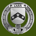Carr Irish Coat Of Arms Claddagh Stylish Pewter Family Crest Badge 