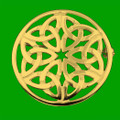 Celtic Knotwork Circular Design Small  9K Yellow Gold Brooch
