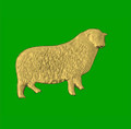 Woolly Sheep Animal Design Small 9K Yellow Gold Brooch