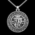 Murphy Irish Coat Of Arms Interlace Round Silver Family Crest Pendant
