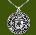 Griffin Irish Coat Of Arms Interlace Round Pewter Family Crest Pendant
