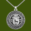 McConnell Irish Coat Of Arms Interlace Round Pewter Family Crest Pendant