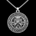Cooper Irish Coat Of Arms Interlace Round Silver Family Crest Pendant