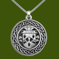 Cullen Irish Coat Of Arms Interlace Round Pewter Family Crest Pendant