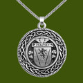 Dempsey Irish Coat Of Arms Interlace Round Pewter Family Crest Pendant