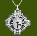 ODonnell Irish Coat Of Arms Celtic Cross Pewter Family Crest Pendant
