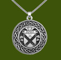 Dowd Irish Coat Of Arms Interlace Round Pewter Family Crest Pendant