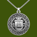 Driscoll Irish Coat Of Arms Interlace Round Pewter Family Crest Pendant