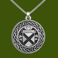 Fitzgerald Irish Coat Of Arms Interlace Round Pewter Family Crest Pendant