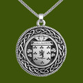 Gallagher Irish Coat Of Arms Interlace Round Pewter Family Crest Pendant