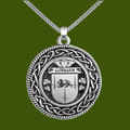 Gorman Irish Coat Of Arms Interlace Round Pewter Family Crest Pendant