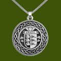 Grady Irish Coat Of Arms Interlace Round Pewter Family Crest Pendant