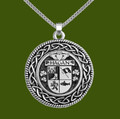 Hagan Irish Coat Of Arms Interlace Round Pewter Family Crest Pendant