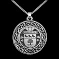 Hagerty Irish Coat Of Arms Interlace Round Silver Family Crest Pendant