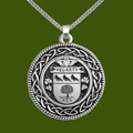 Hegarty Irish Coat Of Arms Interlace Round Pewter Family Crest Pendant