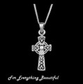 Celtic Cross Trinity Knot Flat Small Sterling Silver Pendant