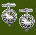 Pollock Clan Badge Stylish Pewter Clan Crest Cufflinks