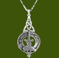 Erskine Clan Badge Stylish Pewter Clan Crest Interlace Drop Pendant
