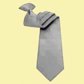 Medium Silver Grey Formal Groomsmen Wedding Clip-On Mens Neck Tie Set Of Three