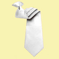 White Formal Groomsmen Wedding Clip-On Mens Neck Tie Set Of Three