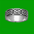 Celtic Interlace Knotworks Wide 10K White Gold Mens Ring Wedding Band