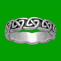 Celtic Interlace Knot 10K White Gold Ladies Ring Wedding Band