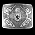 Brennan Irish Badge Interlace Mens Sterling Silver Kilt Belt Buckle