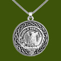 Spaulding Clan Badge Celtic Round Stylish Pewter Clan Crest Pendant
