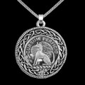 Hunter Clan Badge Celtic Round Sterling Silver Clan Crest Pendant