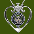 Preston Clan Badge Luckenbooth Heart Stylish Pewter Clan Crest Pendant