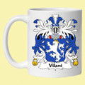 Villani Italian Coat of Arms Surname Double Sided Ceramic Mugs Set of 2