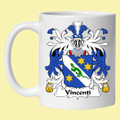 Vincenti Italian Coat of Arms Surname Double Sided Ceramic Mugs Set of 2