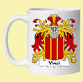 Vinci Italian Coat of Arms Surname Double Sided Ceramic Mugs Set of 2